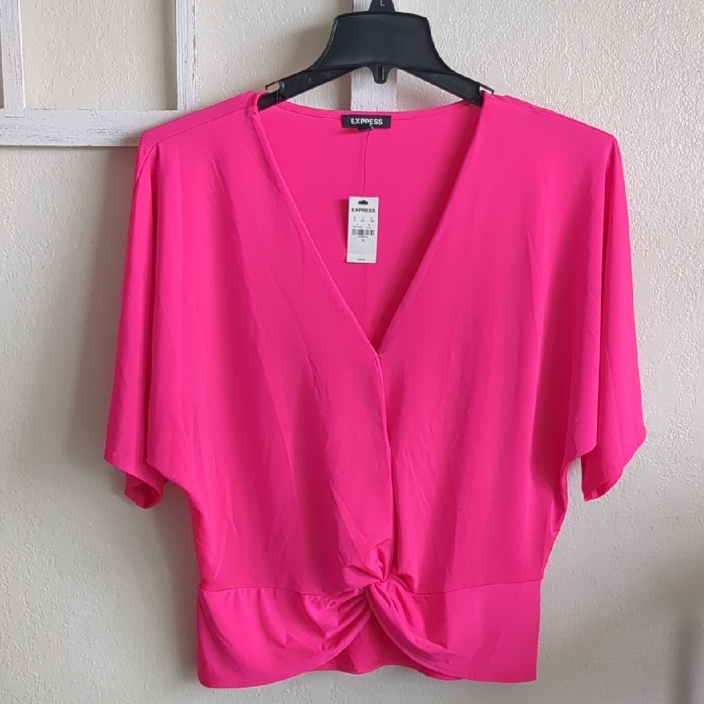 Women's Pink Knot Front Top